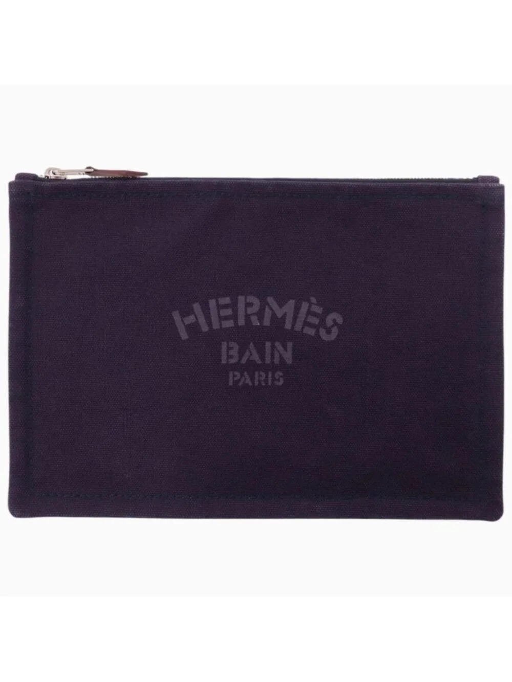 Hermes Flat Pouch PM Cotton Canvas Purple